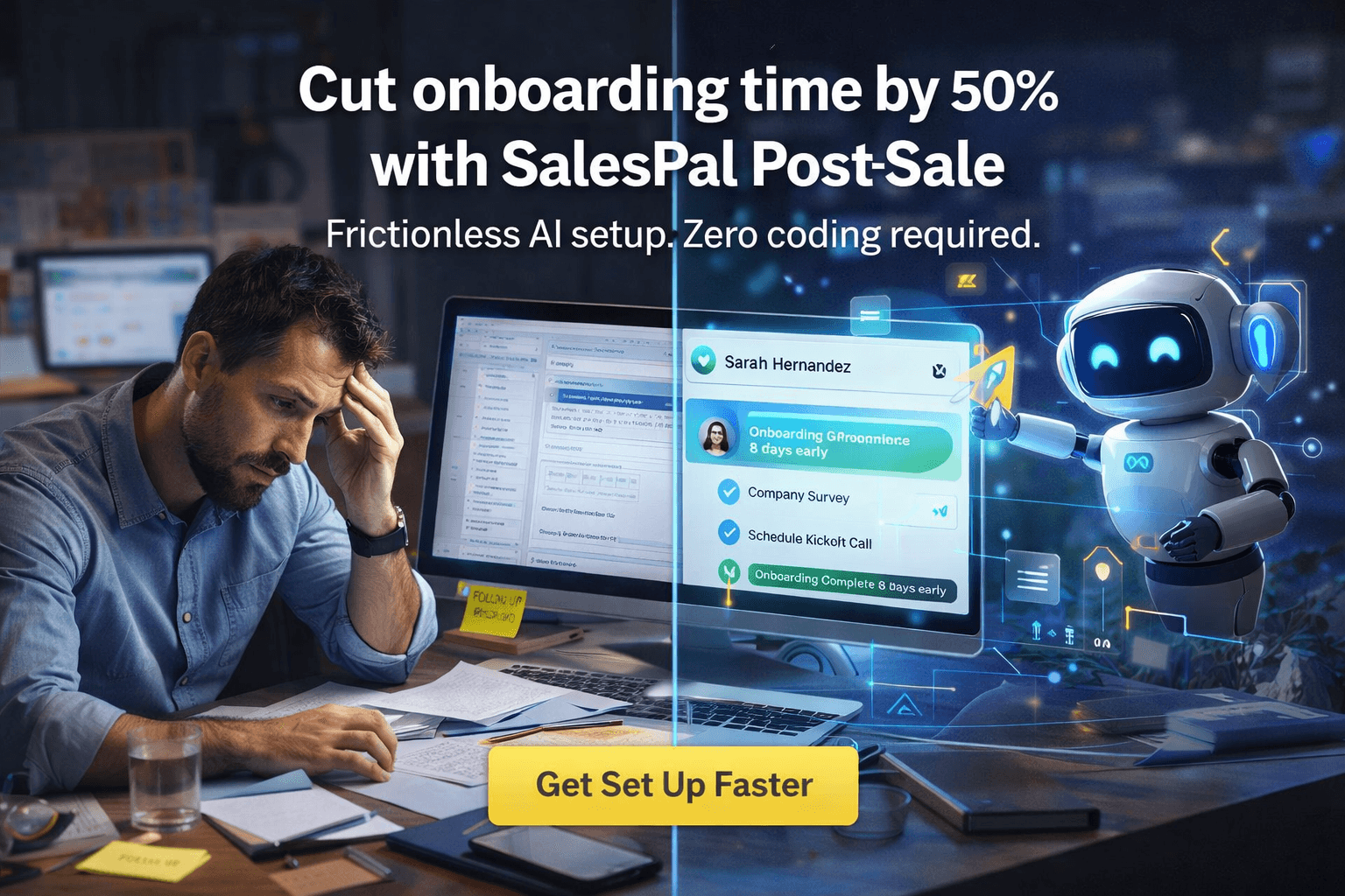 Marketing automation managers: cut onboarding time 50% with zero‑code AI.