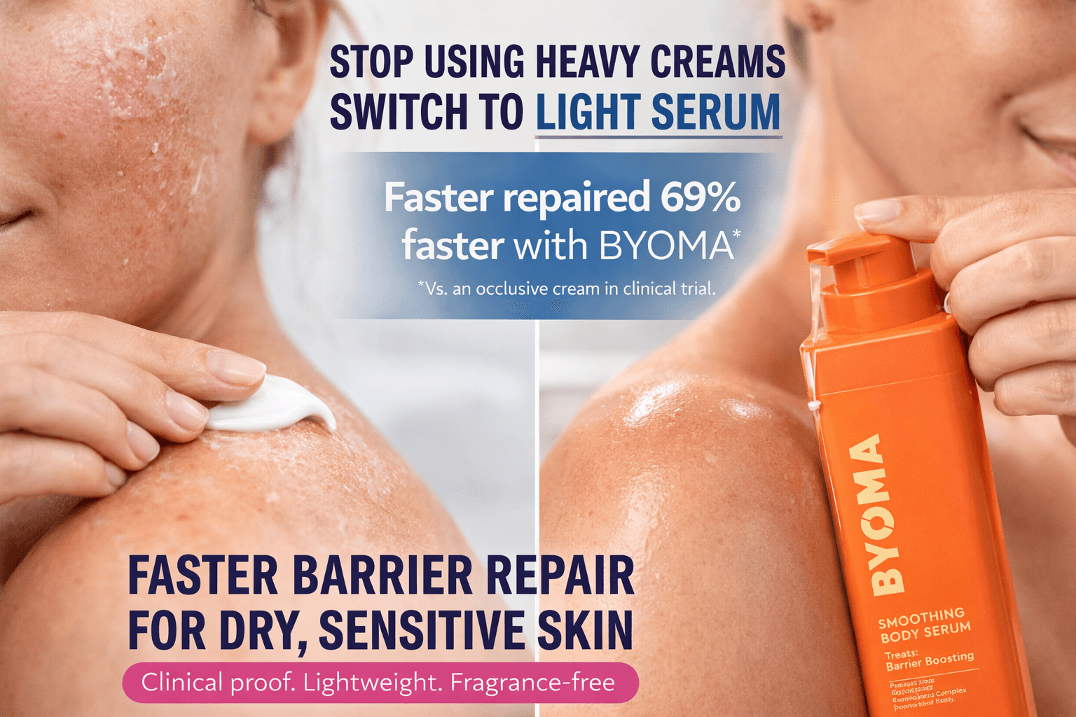 Stop the cream overload-your skin is begging for a break.