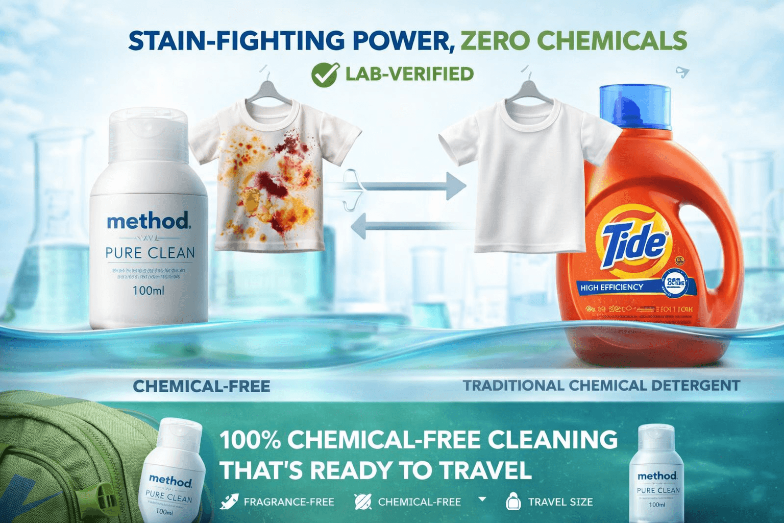 Never worry about chemicals ruining your travel laundry again.